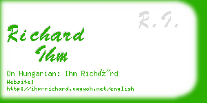 richard ihm business card